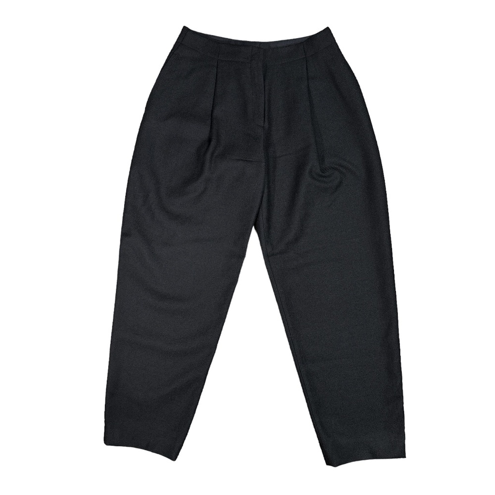 Acne Studios Selah Dry Trousers Wool Black Pleated Lined Flannel Pants Womens 38